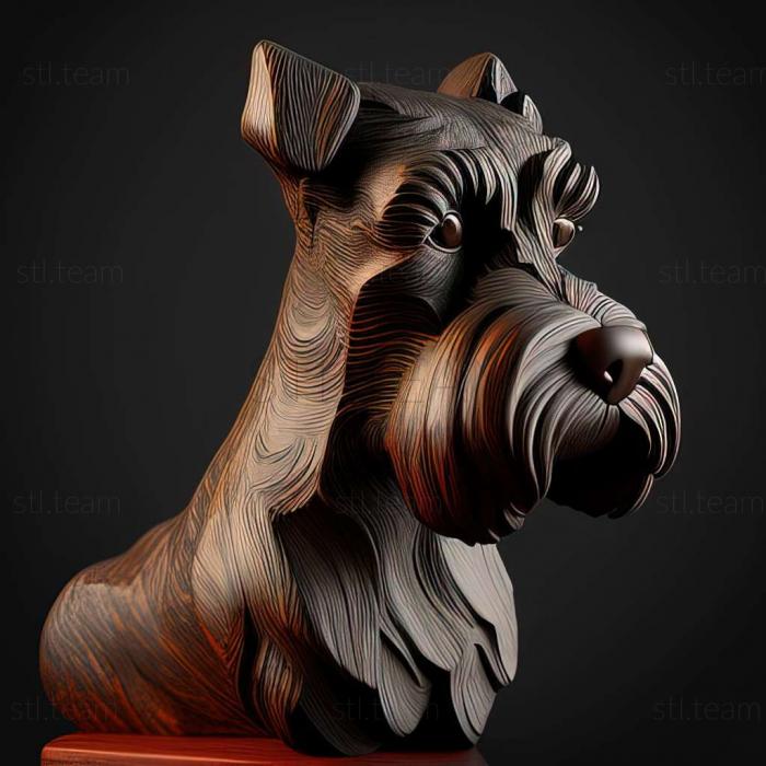 3D model Zwergschnauzer dog (STL)